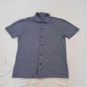 Club Monaco Size XS Light Navy Blue soft linen/cotton blend button up shirt